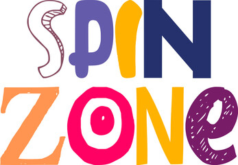Spin Zone Typography Illustration for Bookmark , Postcard , Poster, Social Media Post