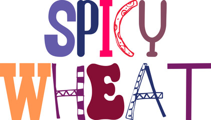 Spicy Wheat Typography Illustration for Infographic, Presentation , Packaging, Motion Graphics