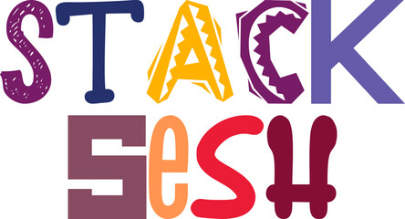 Stack Sesh Typography Illustration for Book Cover, Poster, Flyer, Infographic