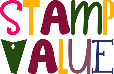 Stamp Value Hand Lettering Illustration for Label, Presentation , Postcard , Motion Graphics
