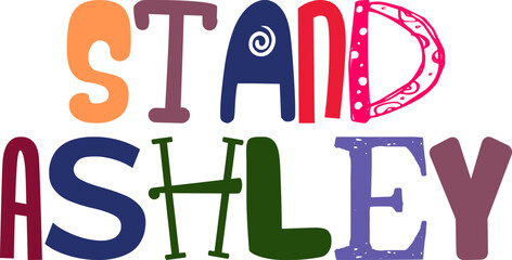 Stand Ashley Calligraphy Illustration for Brochure, Magazine, Label, Banner