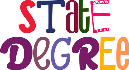 State Degree Typography Illustration for Newsletter, Infographic, Presentation , Label