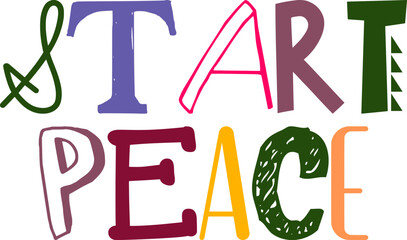 Start Peace Typography Illustration for Logo, Decal, Social Media Post, T-Shirt Design