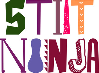 Stilt Ninja Calligraphy Illustration for Stationery, Icon, Postcard , T-Shirt Design