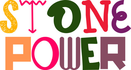 Stone Power Typography Illustration for Infographic, Icon, Stationery, Newsletter