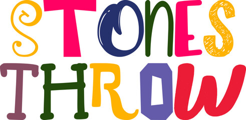 Stones Throw Calligraphy Illustration for Banner, Postcard , Icon, Motion Graphics