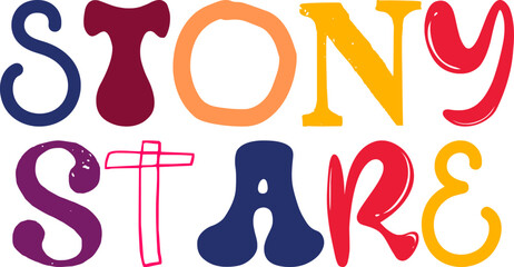 Stony Stare Hand Lettering Illustration for Infographic, Newsletter, Presentation , Logo