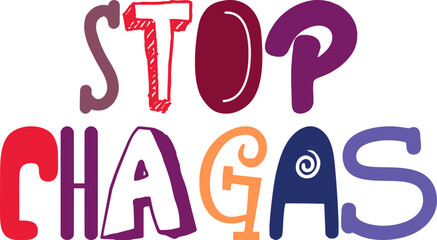 Stop Chagas Typography Illustration for Logo, Postcard , Social Media Post, Presentation 