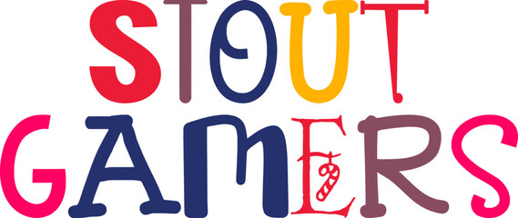 Stout Gamers Calligraphy Illustration for Logo, Icon, Postcard , Mug Design