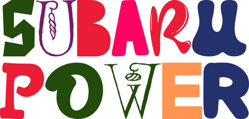 Subaru Power Calligraphy Illustration for Newsletter, Bookmark , Presentation , Infographic
