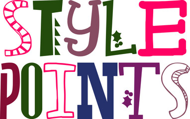 Style Points Hand Lettering Illustration for Magazine, Icon, Sticker , Label