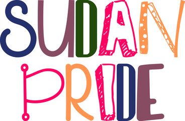 Sudan Pride Typography Illustration for Stationery, Logo, Newsletter, Presentation 