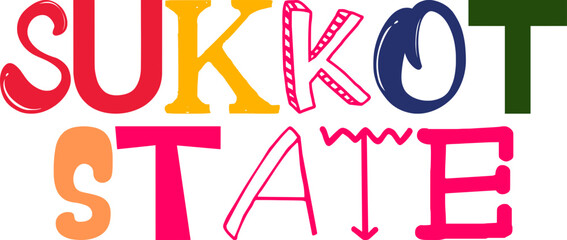 Sukkot State Typography Illustration for Bookmark , Mug Design, Stationery, Presentation 