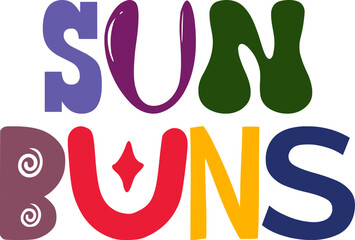 Obraz premium Sun Buns Calligraphy Illustration for Social Media Post, Presentation , Brochure, Mug Design