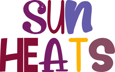 Sun Heats Typography Illustration for Flyer, Newsletter, Label, Icon