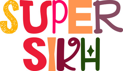 Super Sikh Calligraphy Illustration for Gift Card, Newsletter, Sticker , Mug Design