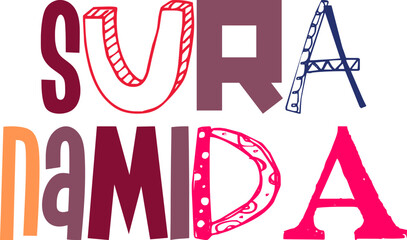 Sura Namida Hand Lettering Illustration for Decal, Infographic, Postcard , Sticker 