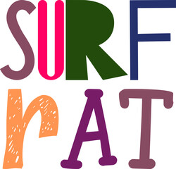 Surf Rat Hand Lettering Illustration for Presentation , Infographic, Label, Brochure