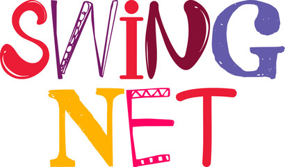 Swing Net Calligraphy Illustration for Gift Card, Presentation , Postcard , Packaging