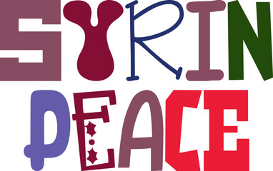 Syrin Peace Typography Illustration for Banner, Icon, Presentation , Packaging