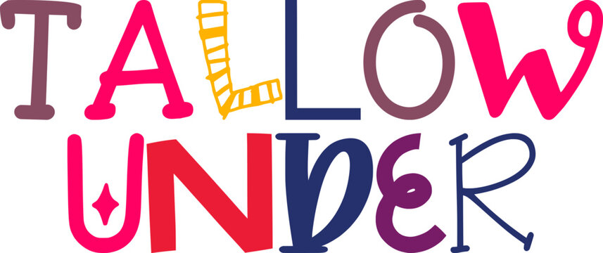 Tallow Under Typography Illustration for Social Media Post, Newsletter, Magazine, Postcard 