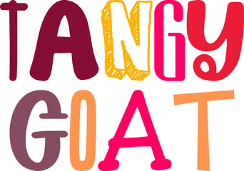 Tangy Goat Hand Lettering Illustration for Stationery, Magazine, Icon, Banner