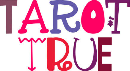 Tarot True Hand Lettering Illustration for Postcard , Icon, Flyer, Packaging