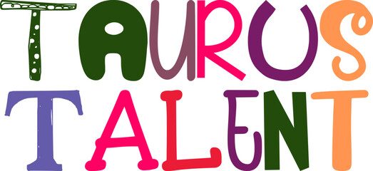 Taurus Talent Calligraphy Illustration for Flyer, Packaging, Decal, Bookmark 