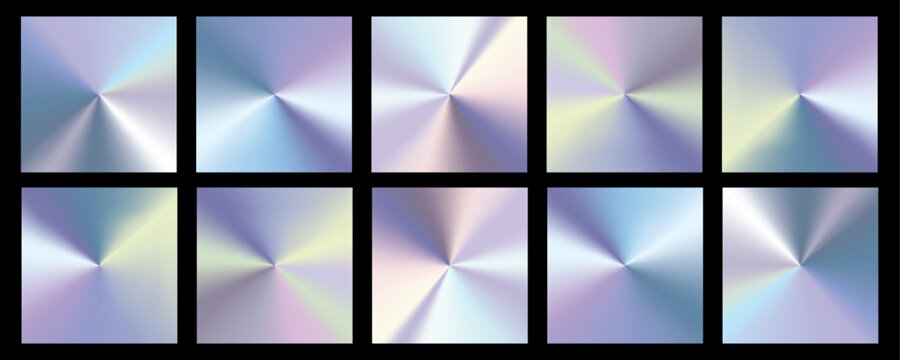 Vector abstract holographic background 80s - 90s, trendy colorful texture in pastel neon color design. Irridescent book covers, book, printing, gift card, fashion