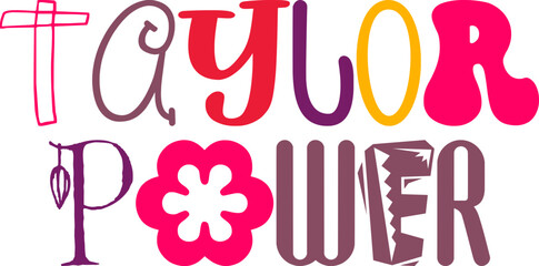 Taylor Power Hand Lettering Illustration for Stationery, Icon, Brochure, Label