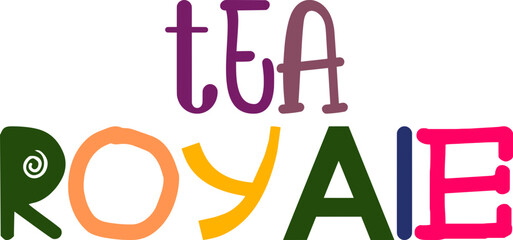Tea Royale Calligraphy Illustration for Brochure, Logo, Icon, Banner