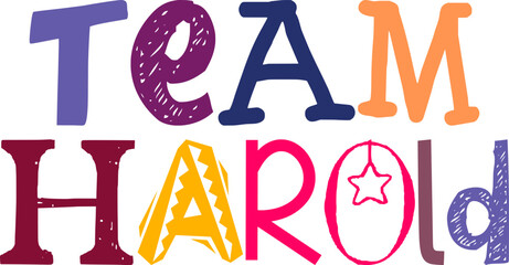 Team Harold Calligraphy Illustration for Packaging, Flyer, Newsletter, Logo
