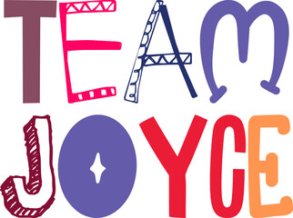 Team Joyce Calligraphy Illustration for Infographic, Logo, Banner, Poster
