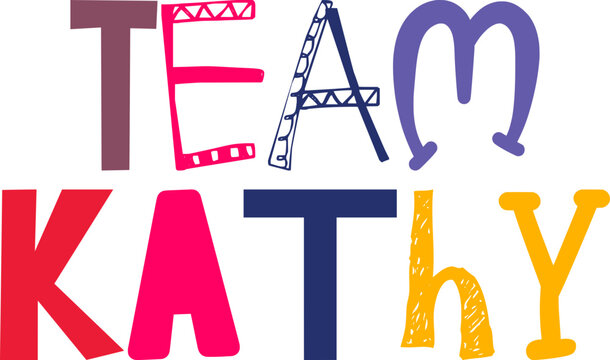 Team Kathy Hand Lettering Illustration for Book Cover, Poster, Presentation , Packaging