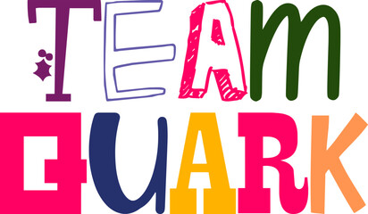 Team Quark Hand Lettering Illustration for Magazine, Mug Design, Postcard , Sticker 