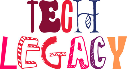 Tech Legacy Calligraphy Illustration for Newsletter, Gift Card, Sticker , Logo