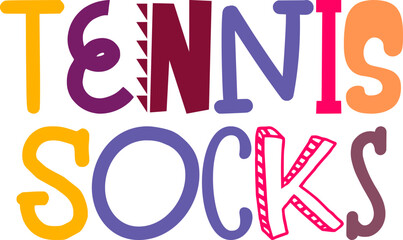 Tennis Socks Typography Illustration for Decal, Mug Design, Icon, Motion Graphics