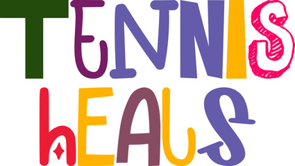 Tennis Heals Typography Illustration for Infographic, T-Shirt Design, Sticker , Presentation 