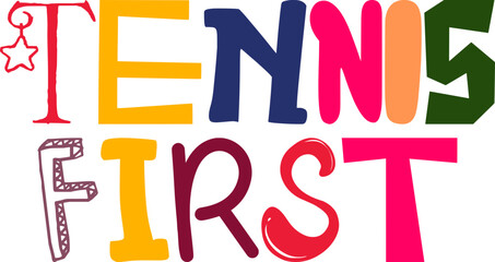 Tennis First Hand Lettering Illustration for Magazine, Icon, T-Shirt Design, Motion Graphics