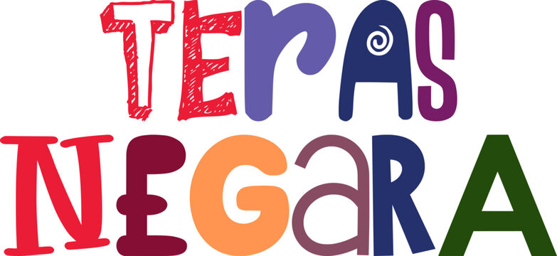 Teras Negara Calligraphy Illustration for Icon, Social Media Post, Label, Book Cover