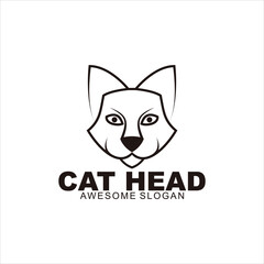 Fototapeta na wymiar cat head logo modern illustration