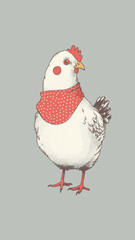 Vintage Chicken Drawing Vector, Editable in Illustrator
