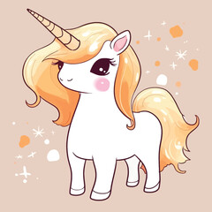 Candy Colored: A Japanese Cartoon Unicorn with a Cute Personality