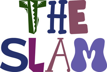 The Slam Calligraphy Illustration for Mug Design, Sticker , Icon, Brochure