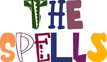 The Spells Hand Lettering Illustration for Gift Card, Label, Logo, Infographic