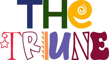 The Triune Typography Illustration for Brochure, Book Cover, Icon, Bookmark 