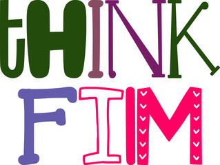Think Film Typography Illustration for Newsletter, Packaging, Banner, Bookmark 