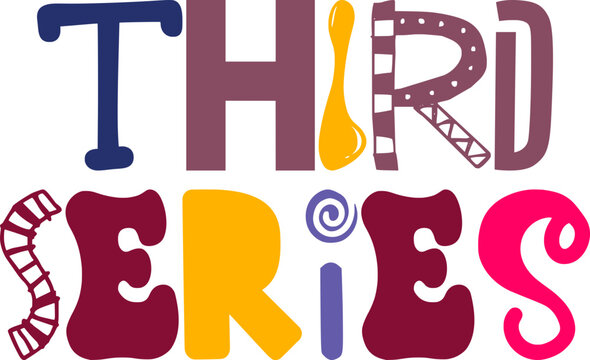 Third Series Typography Illustration for Book Cover, Packaging, Decal, Stationery