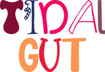 Tidal Gut Calligraphy Illustration for Packaging, Label, Mug Design, Decal