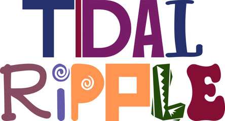 Tidal Ripple Hand Lettering Illustration for Flyer, Stationery, Newsletter, Decal